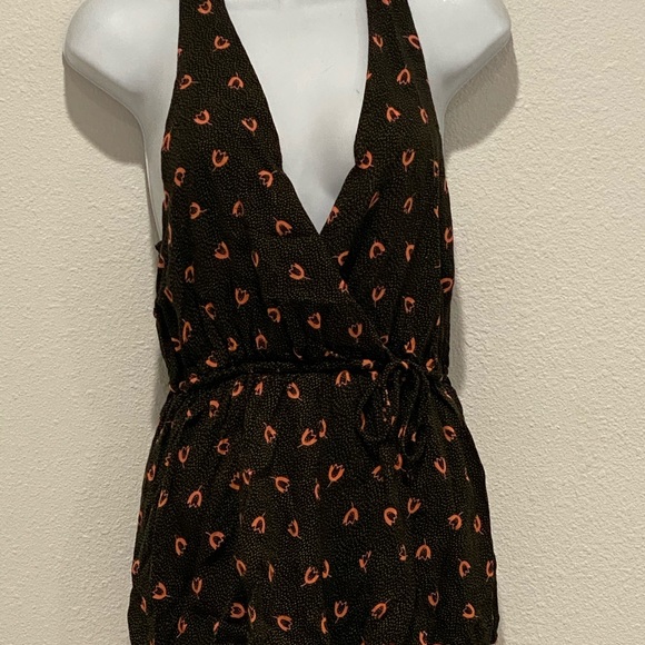 L UO Out From Under Romper Black Pink Floral Xs - Picture 4 of 8